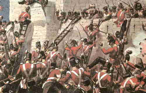 asalto del ejército británico a la alcazaba