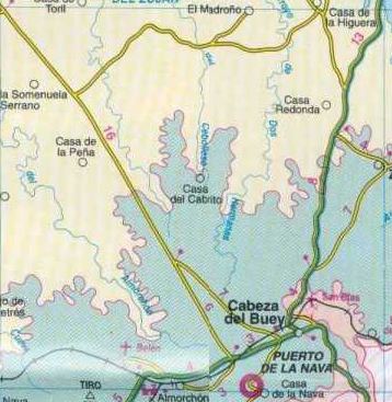 mapa del trminomunicipal de Cabeza del Buey